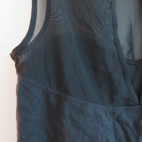 ABERCROMBIE & FITCH Black Mesh Top Sleeveless Bodysuit Minimalist Stretch - Sz S - Picture 12 of 13